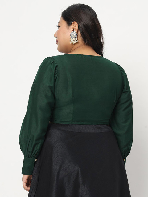 studio rasa Plus Size Button Down Crop Top - Image 5