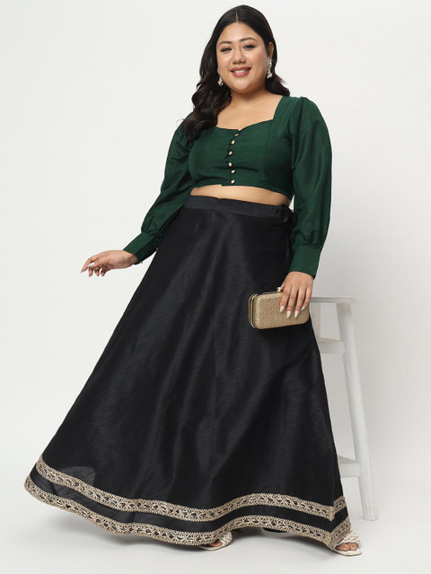 studio rasa Plus Size Button Down Crop Top - Image 6
