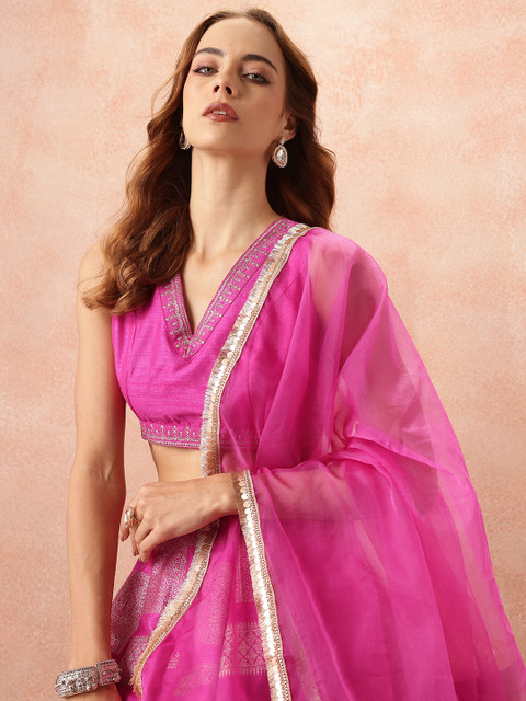 all about you Foil Print Ready to Wear Lehenga & Blouse With Dupatta - Image 5