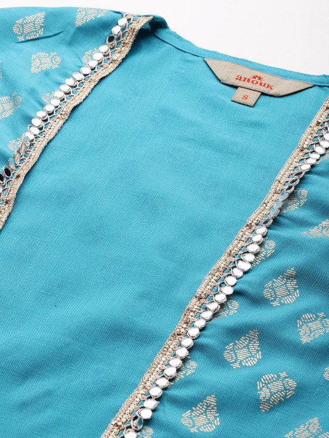 Anouk Printed Crop Top & Sharara Ethnic Co-ords with Shrug - Image 2