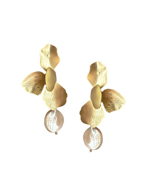 YouBella Gold-Plated Beaded Drop Earrings - Image 3