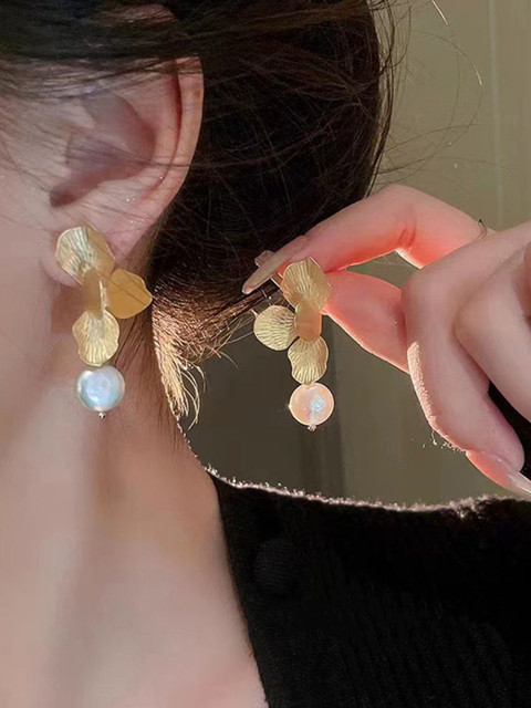 YouBella Gold-Plated Beaded Drop Earrings - Image 5