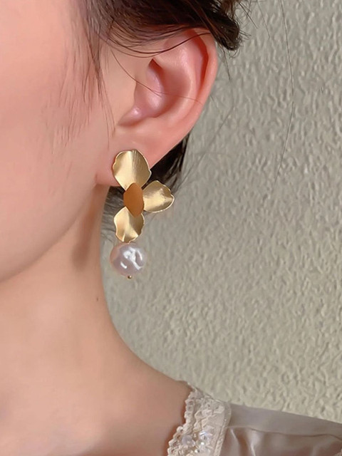 YouBella Gold-Plated Beaded Drop Earrings - Image 6