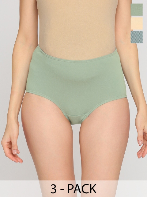 Evamomies Pack of 3 High-Rise Anti Bacterial Cotton Maternity Briefs