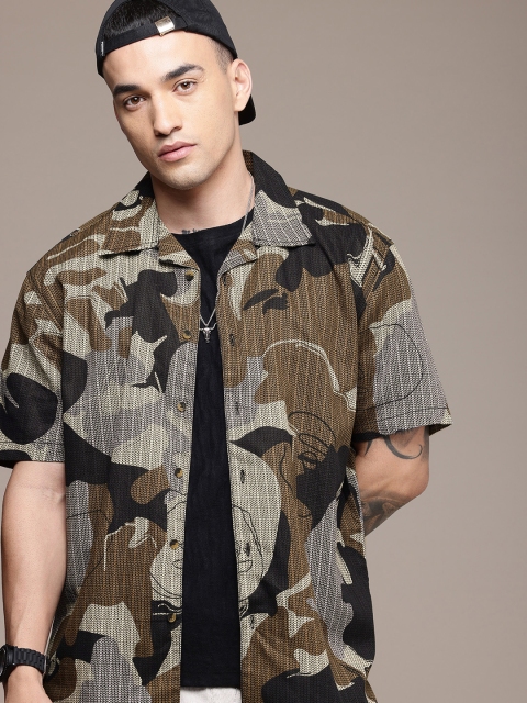 Roadster Men Printed Cuban Collar Relaxed Fit Pure Cotton Casual Shirt