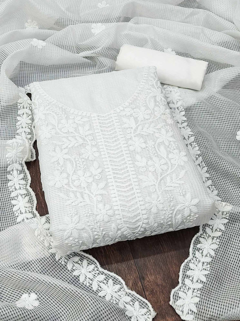 Peachmode Floral Embroidered Unstitched Dress Material