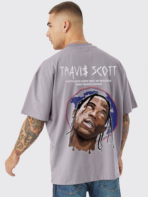 PRONK Men Graphic Printed Oversized T-shirt