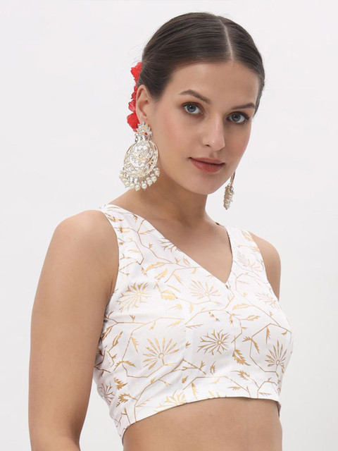 studio rasa Floral Printed V-Neck Crop Top - Image 3