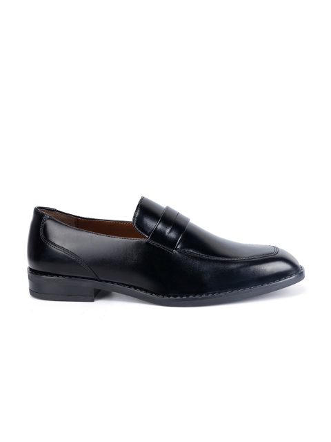 LOUIS STITCH Men Jet Black Formal Slip-On Moccasin Shoes - Image 2