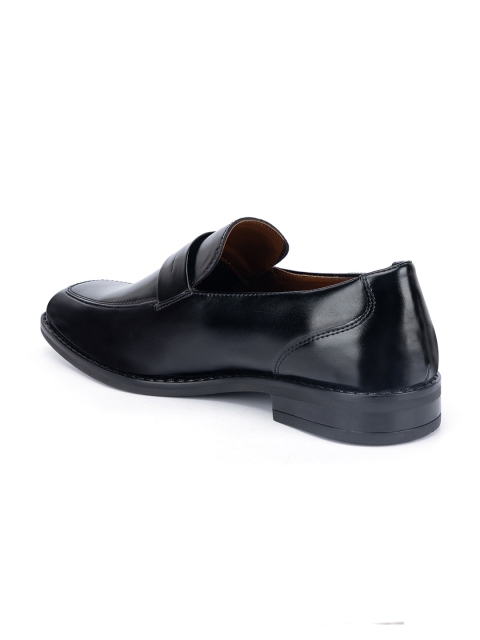 LOUIS STITCH Men Jet Black Formal Slip-On Moccasin Shoes - Image 3