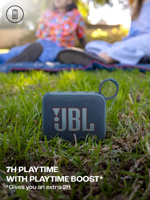 JBL Go 4 Blue Ultra Portable Water & Dust Proof 4.2 W Bluetooth Speaker - Image 4