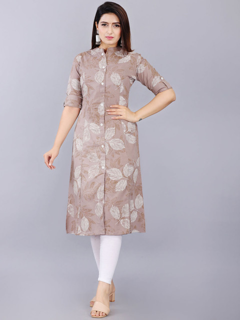 Mintmarie Women Ethnic Motifs Printed Chikankari Asymmetric Kurta