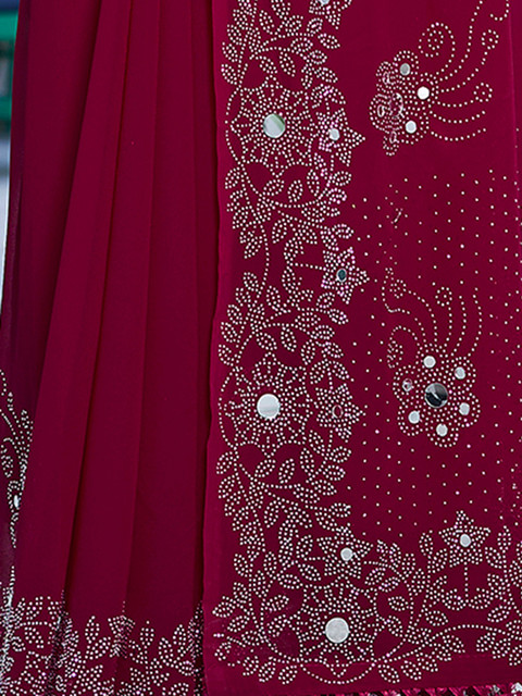 Mitera Mirror Work Pure Georgette Saree - Image 6