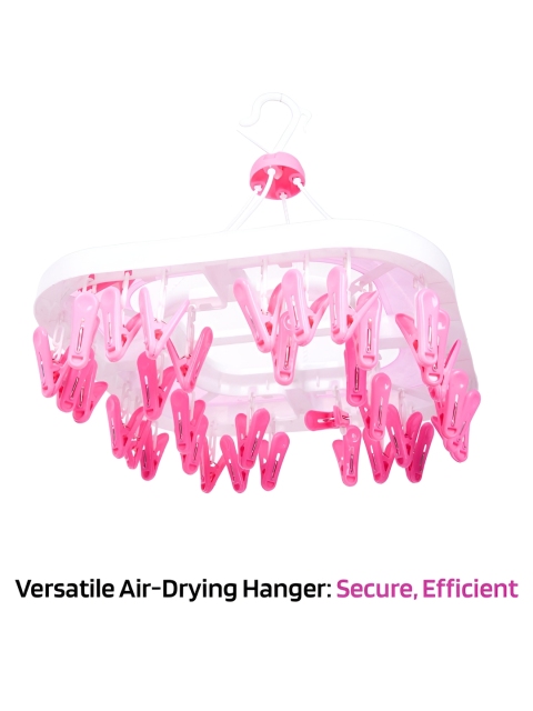 Kuber Industries Pink Set of 1 36 Clips Clothes Plastic Hanger - Image 4