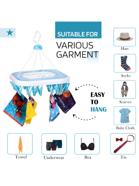 Kuber Industries Set of 2 Blue & Pink Cloths Plastic Drying Hanger -36 Pcs - Image 4