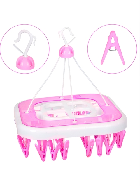 Kuber Industries Set of 2 Blue & Pink Cloths Plastic Drying Hanger -36 Pcs - Image 5