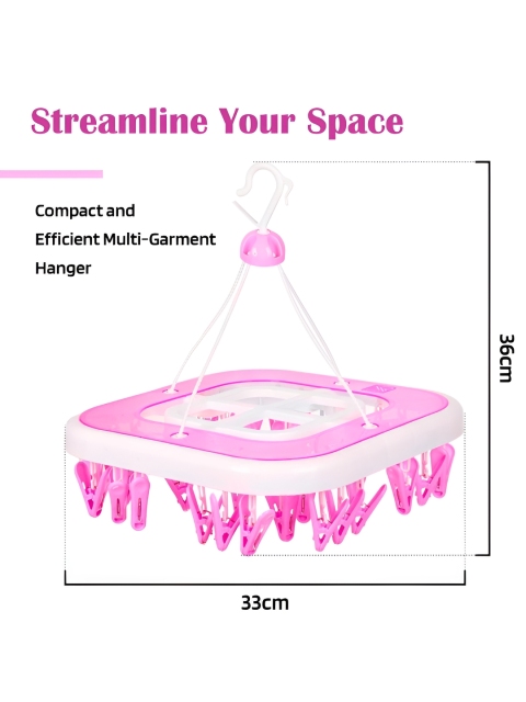 Kuber Industries Set of 2 Blue & Pink Cloths Plastic Drying Hanger -36 Pcs - Image 6