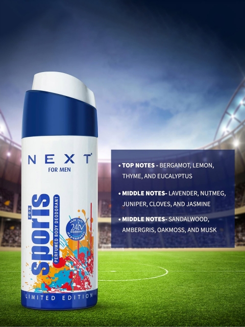 NEXT CARE Men Set of 2 Sports Long Lasting Perfumed Body Deodorant - 150 ml each - Image 4