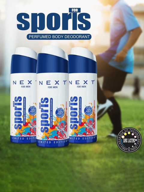 NEXT CARE Men Set of 2 Sports Long Lasting Perfumed Body Deodorant - 150 ml each - Image 3