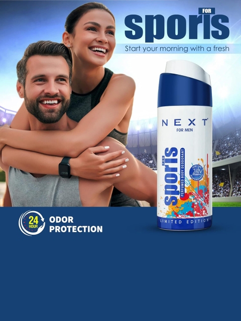 NEXT CARE Men Set of 2 Sports Long Lasting Perfumed Body Deodorant - 150 ml each - Image 5