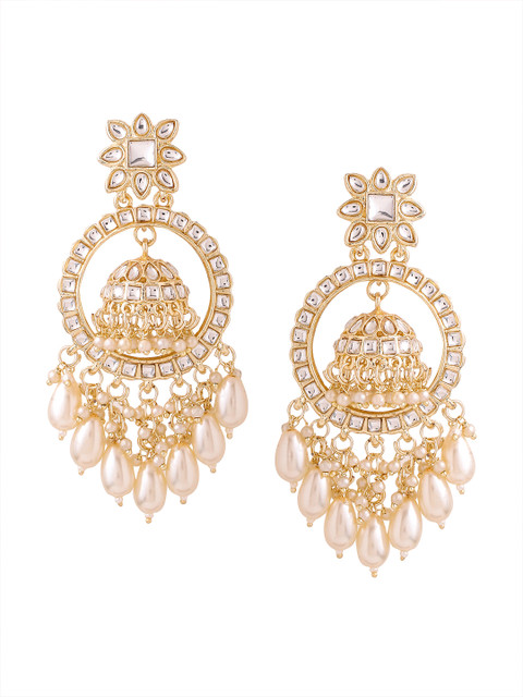 Yellow Chimes Contemporary Jhumkas Earrings - Image 2