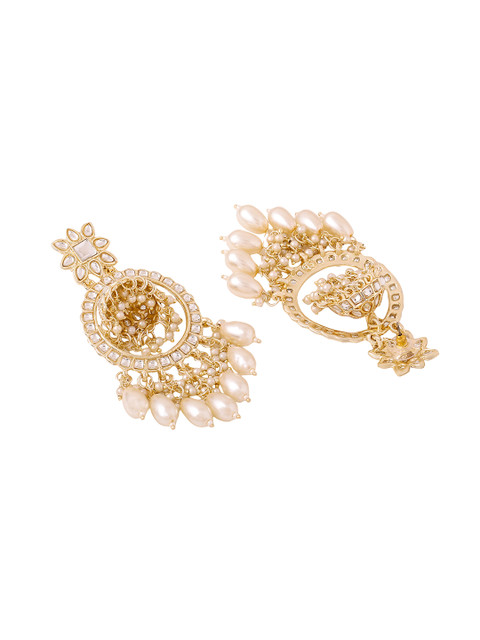 Yellow Chimes Contemporary Jhumkas Earrings - Image 3