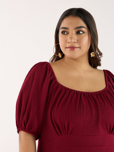 Big Hello - The Plus Life Puff Sleeve A-Line Maxi Dress - Image 2