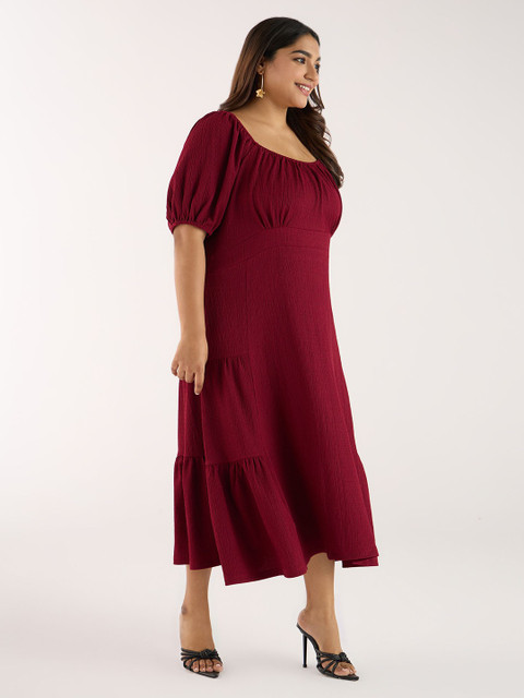 Big Hello - The Plus Life Puff Sleeve A-Line Maxi Dress - Image 3