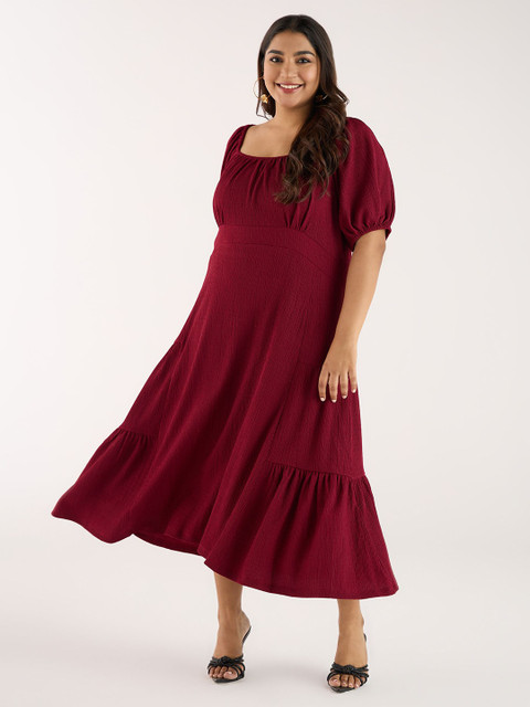 Big Hello - The Plus Life Puff Sleeve A-Line Maxi Dress - Image 4