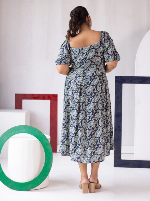 Polago Clothing Floral Print Flared Sleeve Fit & Flare Dress - Image 5