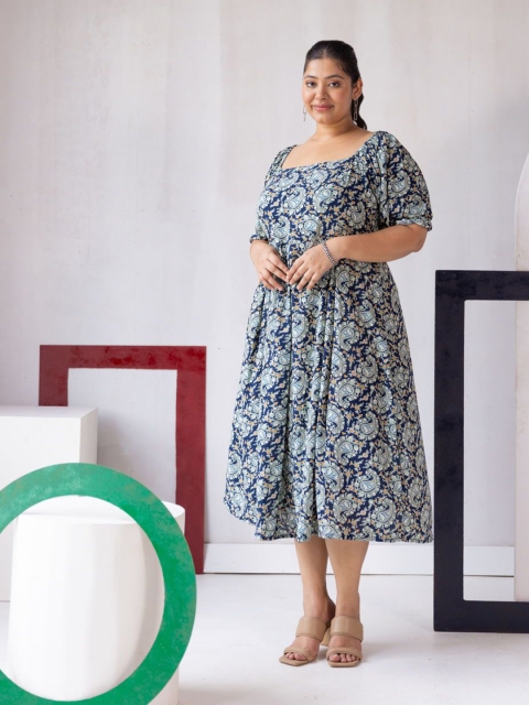Polago Clothing Floral Print Flared Sleeve Fit & Flare Dress - Image 4