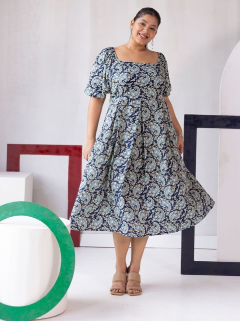 Polago Clothing Floral Print Flared Sleeve Fit & Flare Dress - Image 6