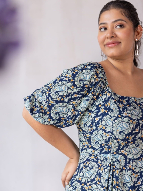 Polago Clothing Floral Print Flared Sleeve Fit & Flare Dress - Image 3