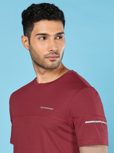 Technosport Men Colorblock Double Cool Slim Fit Sports Tshirt - Image 3
