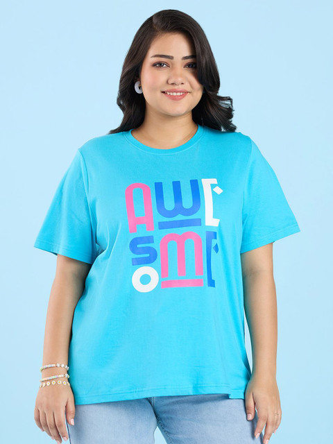 Big Hello - The Plus Life Women Typography Printed Round Neck Pure Cotton T-shirt - Image 2