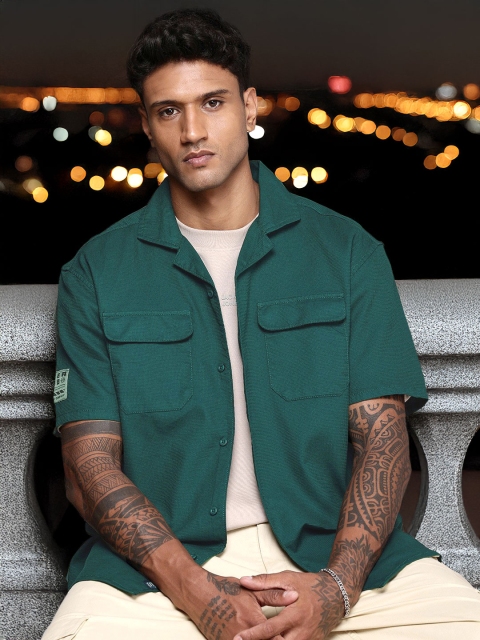 The Roadster Life Co. Pure Cotton Self Design Textured Relaxed Fit Casual Shirt