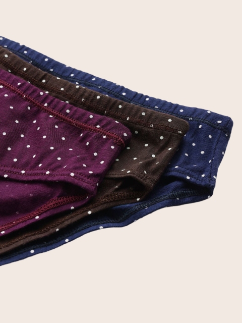 DressBerry Pack of 3 Dot Printed Pure Cotton Briefs - Image 6