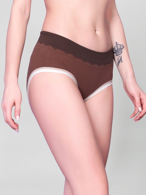 Flenzy Mid-Rise Seemless Hipster Briefs- GP104_BW - Image 2