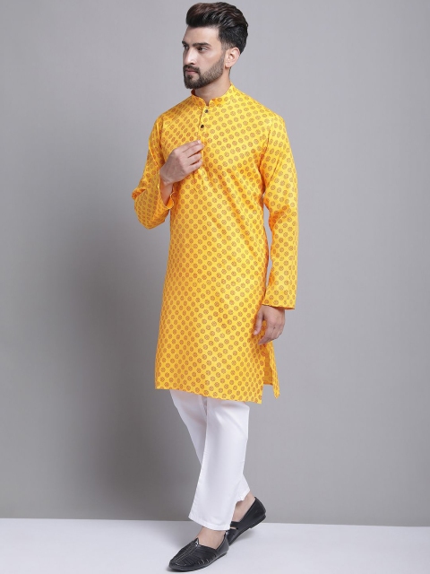 Armaan Ethnic Men Floral Printed Regular Kurta with Pyjamas - Image 4