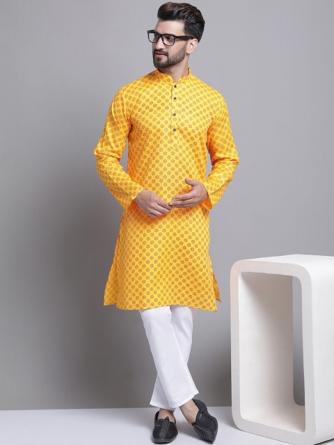 Armaan Ethnic Men Floral Printed Regular Kurta with Pyjamas - Image 6