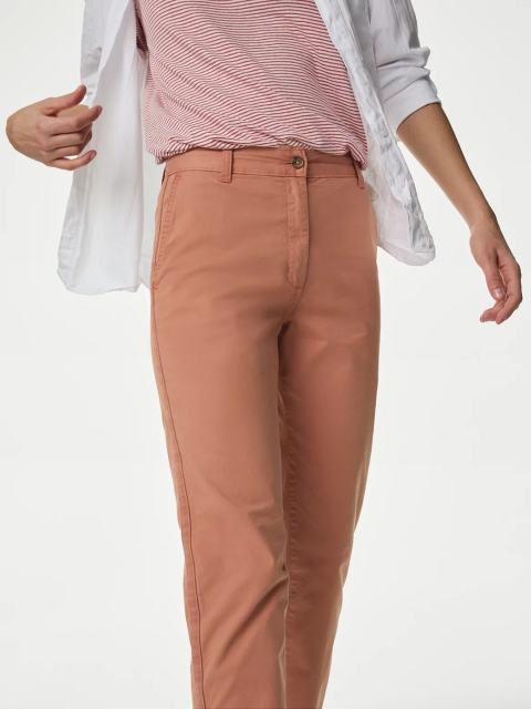 Marks & Spencer Women Slim Fit High-Rise Trousers - Image 4