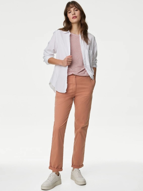 Marks & Spencer Women Slim Fit High-Rise Trousers - Image 3