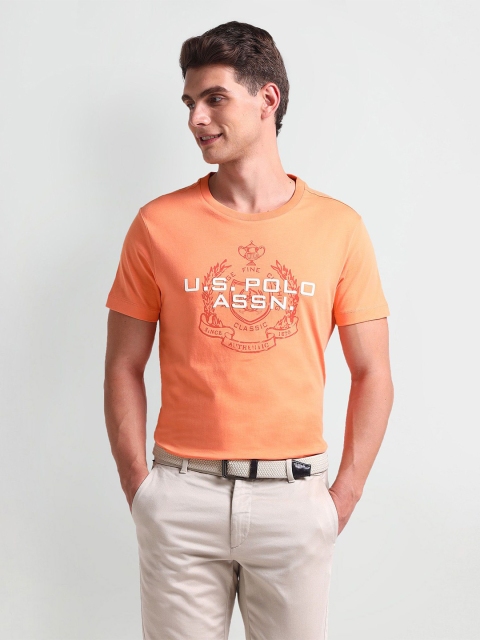 U.S. Polo Assn. Denim Co. Men Typography Printed Round Neck Slim Fit T-shirt