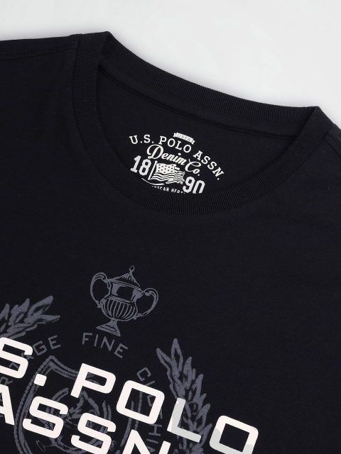 U.S. Polo Assn. Denim Co. Men Typography Printed Round Neck Slim Fit T-shirt - Image 7
