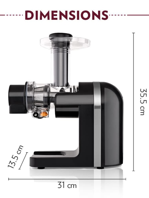 BOROSIL NutriRich Black 200 W Motor 85 RPM Slow Juicer With Masticating Technology - Image 6