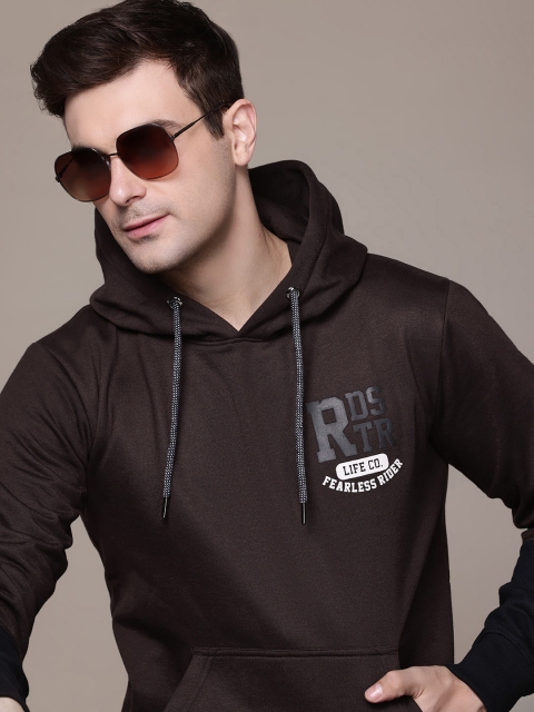 The Roadster Life Co. Brand Logo Printed Hooded Sweatshirt