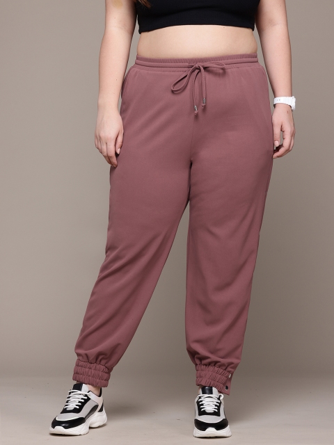 The Roadster Lifestyle Co. Women Plus Size Button Slit Joggers