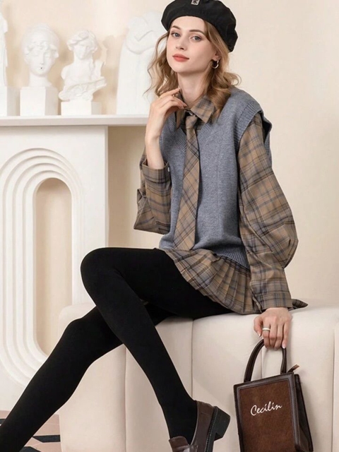 Brauch Women High Rise Slim Fit Strechable Fleece Fur Stockings - Image 2