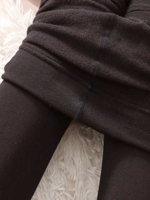 Brauch Women High Rise Slim Fit Strechable Fleece Fur Stockings - Image 7