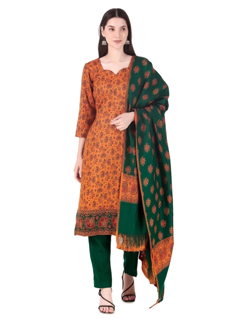 FEMLOOM Paisley Printed Woolen Unstitched Dress Material - Image 6